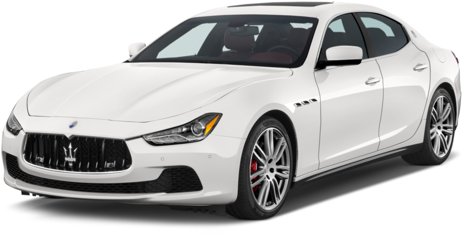 White Maserati Ghibli Side View PNG Image