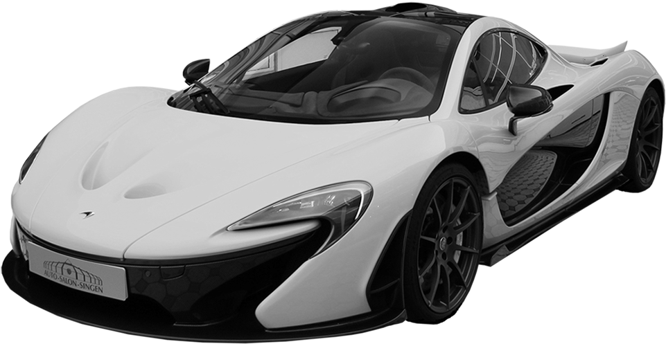 White Mc Laren P1 Supercar Side View PNG Image