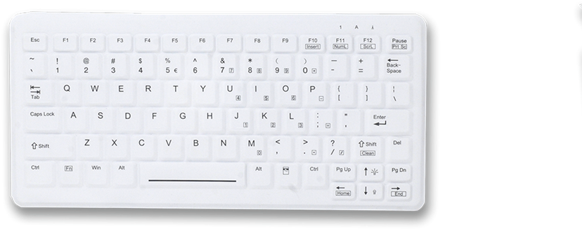 White Modern Keyboard Top View PNG Image