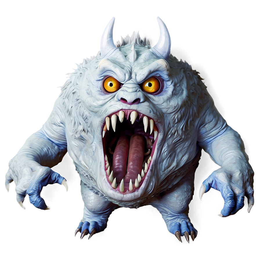 White Monster B PNG Image