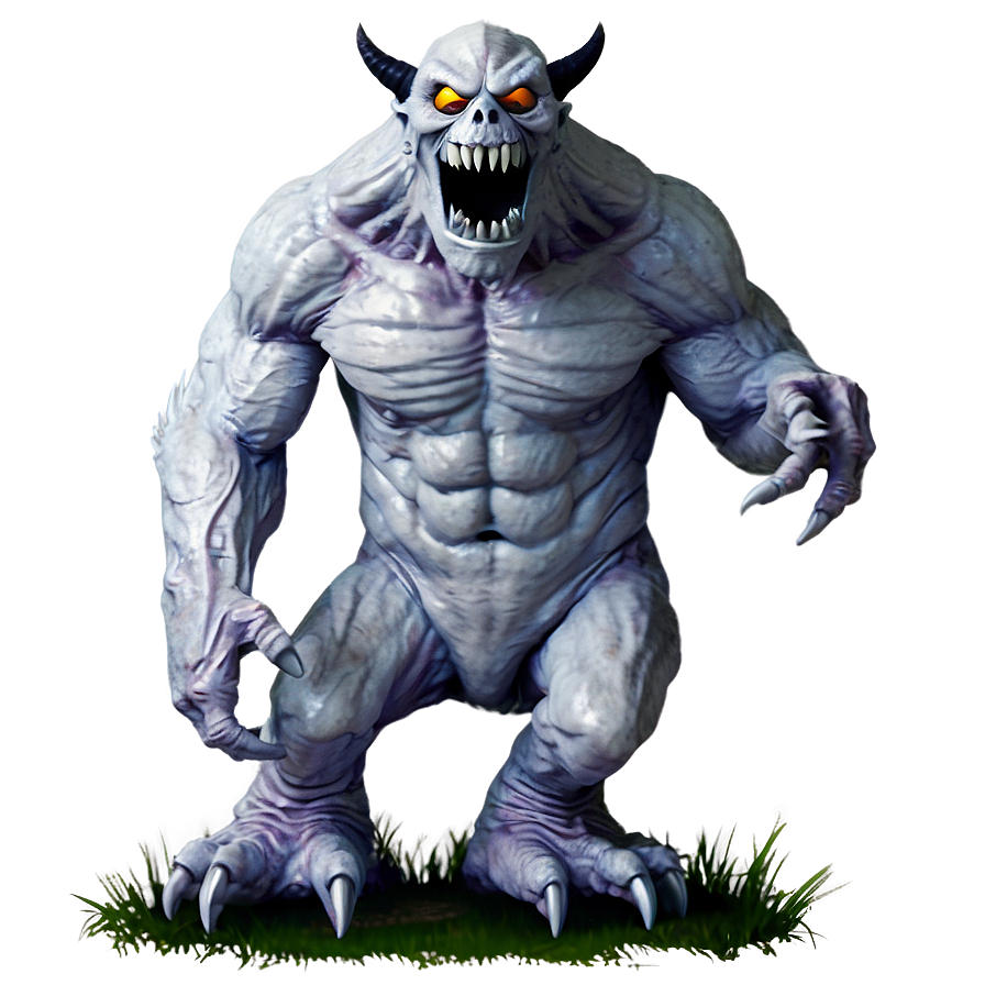 White Monster Halloween Png Bgu PNG Image