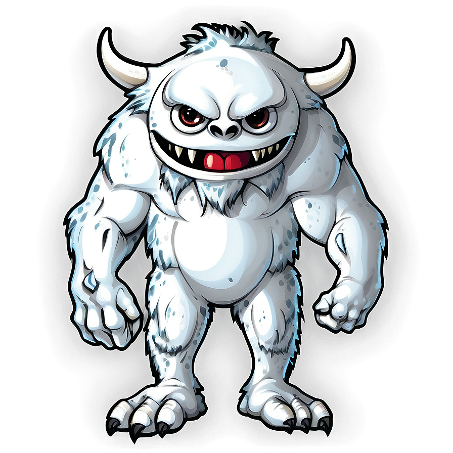 White Monster Mascot Graphic Png 06212024 PNG Image