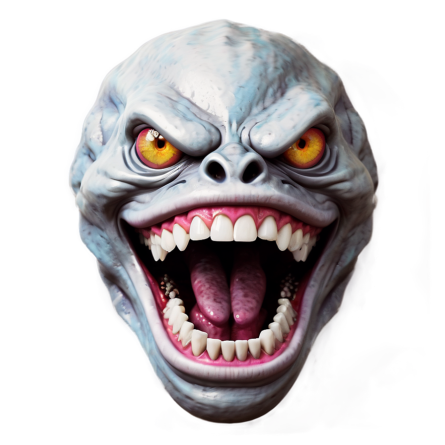 White Monster With Teeth Png Hph60 PNG Image