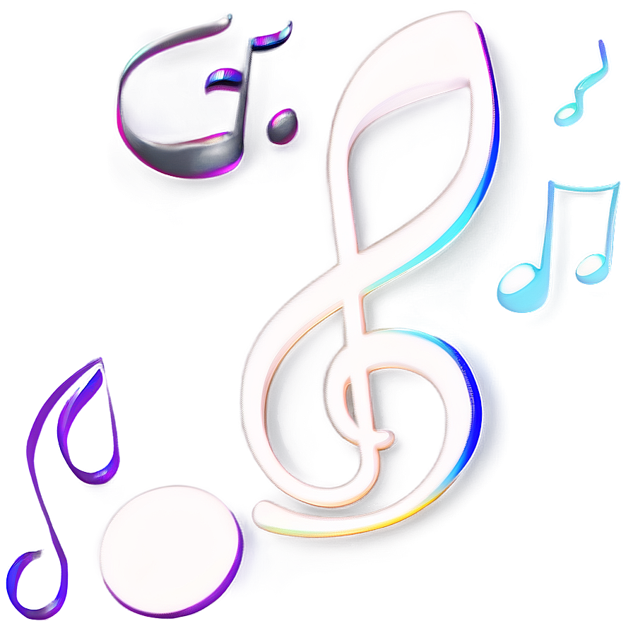 White Music Note Art Png Rit40 PNG Image