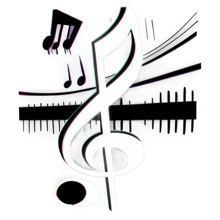 White Music Notes D PNG Image