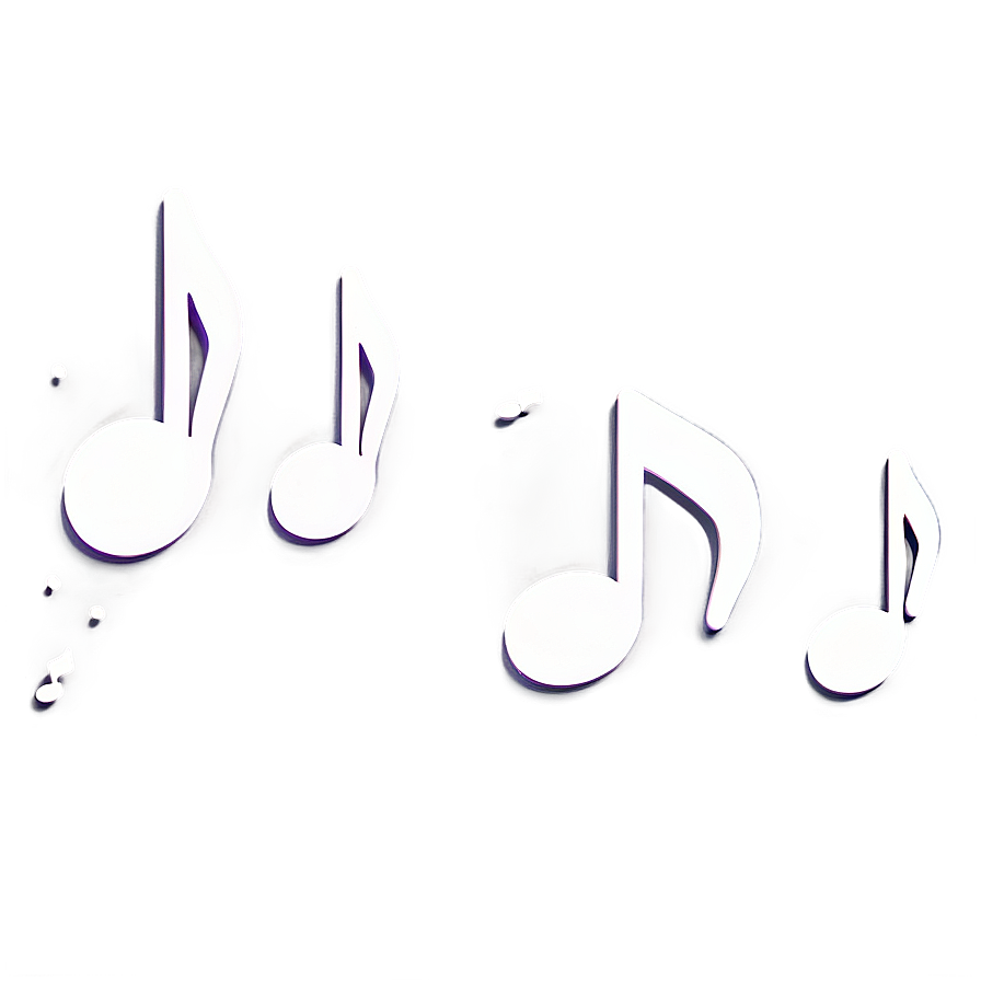 White Music Notes Falling Png 3 PNG Image