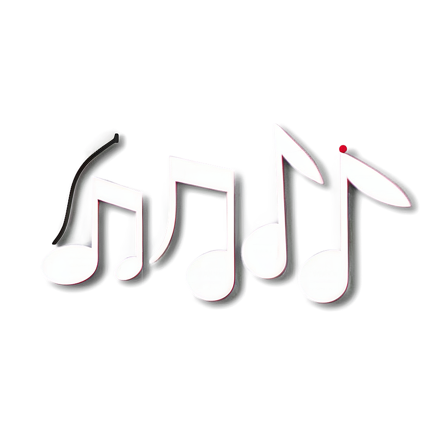 White Music Notes Illustration Png Cax PNG Image