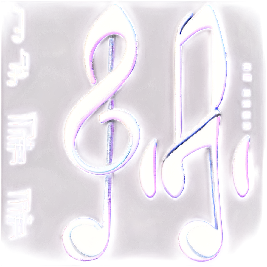 White Music Notes On Staff Png Gur46 PNG Image