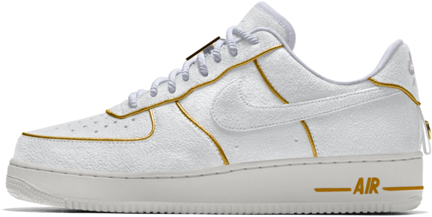 White Nike Air Force1 Sneaker PNG Image