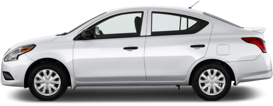 White Nissan Sedan Profile View PNG Image