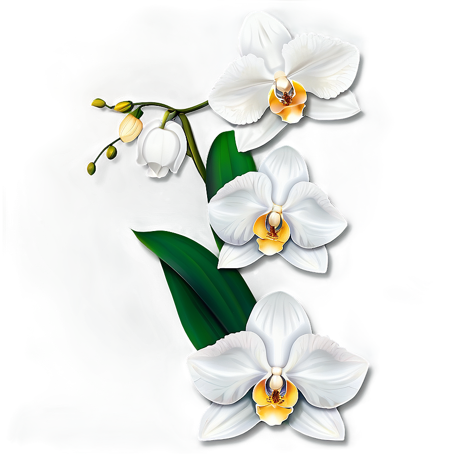 White Orchid Flower Png 88 PNG Image