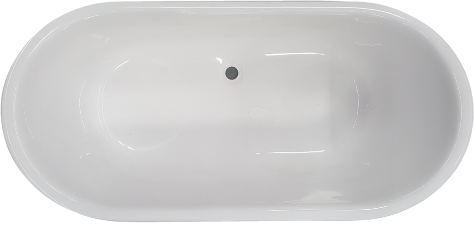 White Oval Bathtub Top View PNG Image