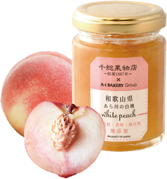 White Peach Jam Jarand Fresh Peaches PNG Image