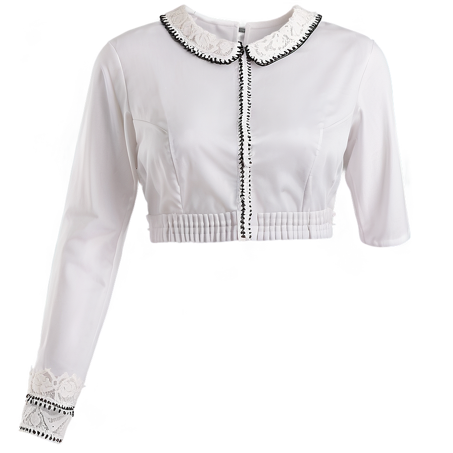 White Peplum Shirt Png 05252024 PNG Image