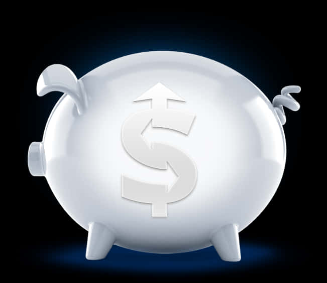 White Piggy Bank Dollar Sign PNG Image