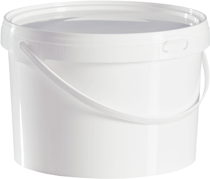 White Plastic Bucketwith Lidand Handle PNG Image