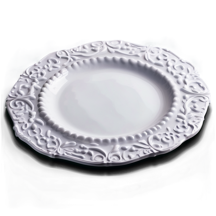 White Plate With Embossed Edge Png 75 PNG Image