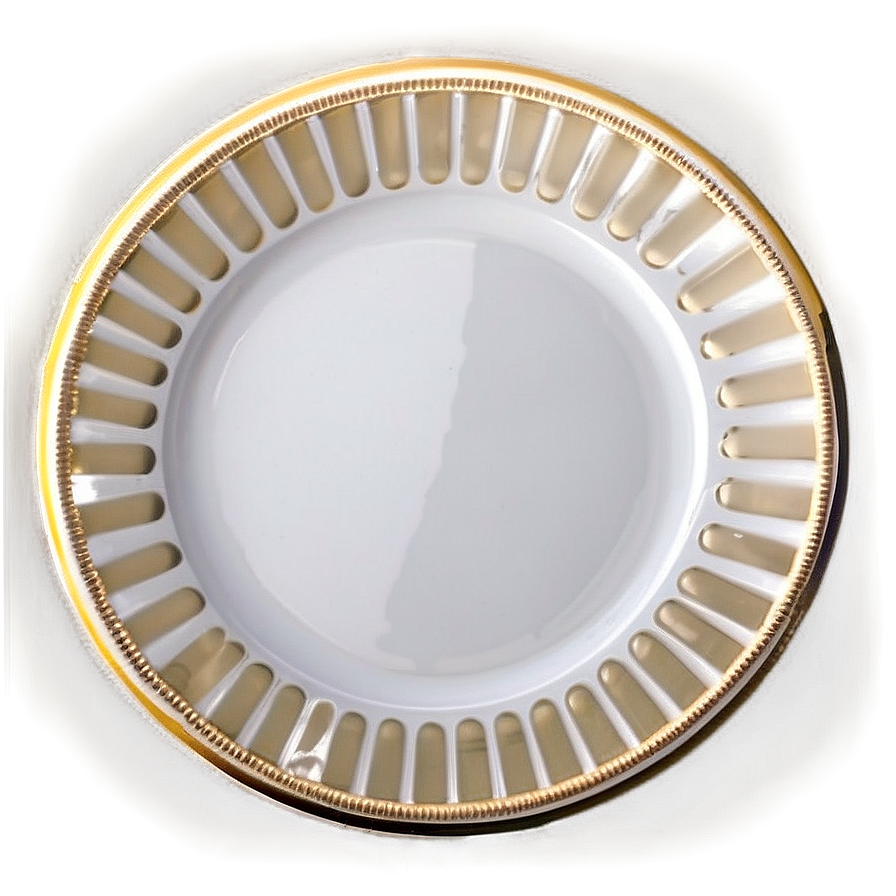 White Plate With Gold Rim Png Mhm PNG Image