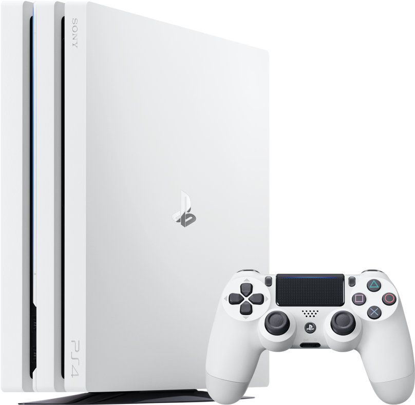 White Play Station4 Proand Controller PNG Image