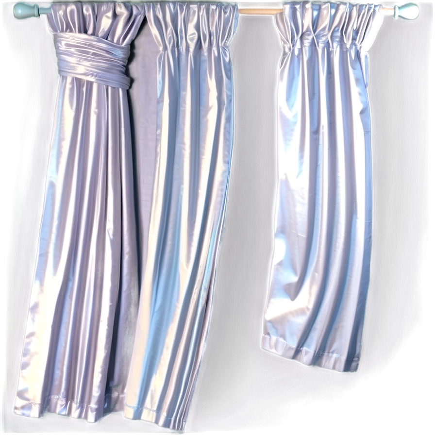 White Pleated Curtains Png Qav PNG Image