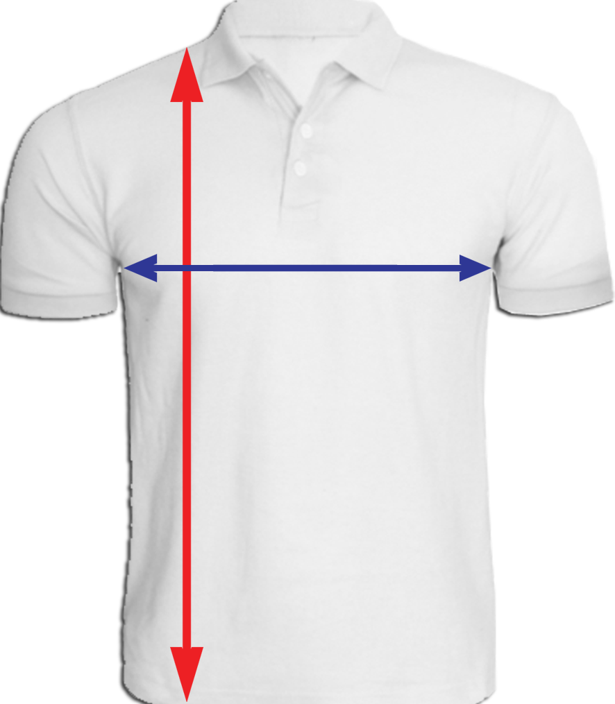 White Polo Shirt Measurement Guide PNG Image