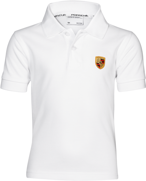 White Porsche Branded Polo Shirt PNG Image