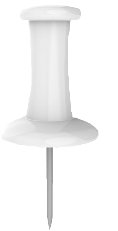 White Pushpin Isolated PNG Image