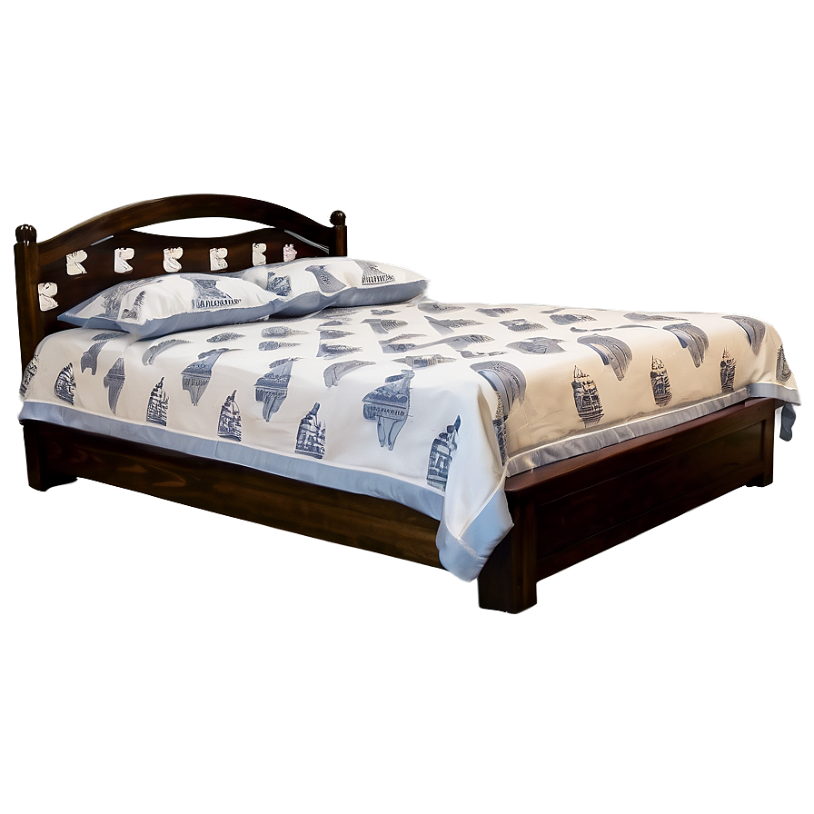 White Queen Size Bed Png Fjt96 PNG Image