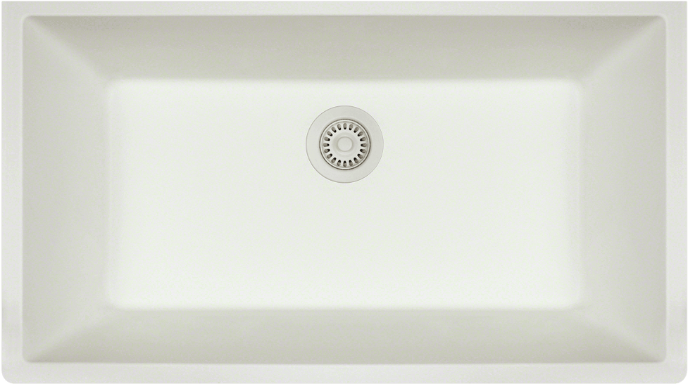 White Rectangular Ceramic Sink PNG Image