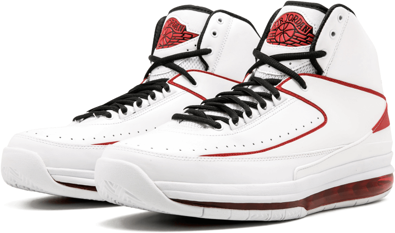 White Red Air Jordan Sneakers PNG Image