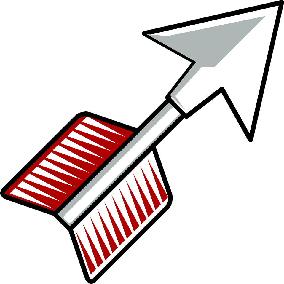 White Red Arrow Clipart PNG Image