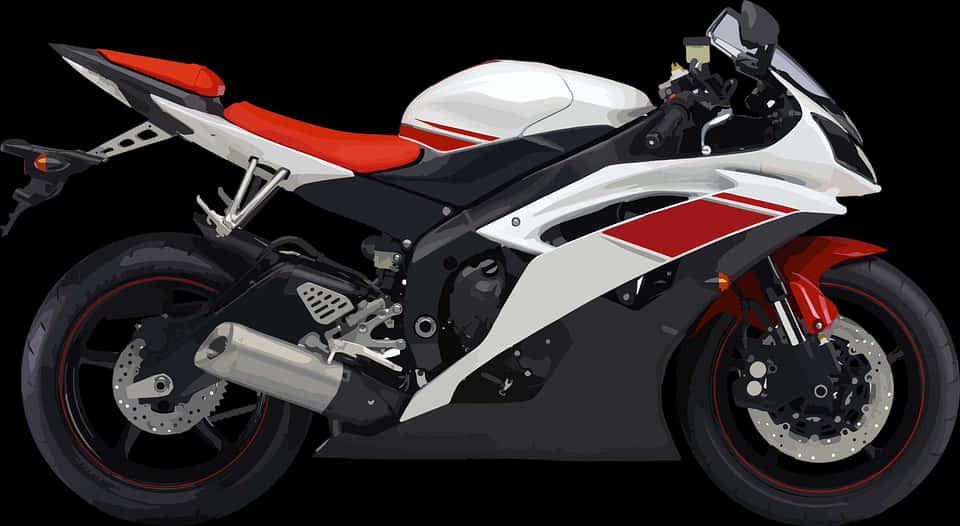 White Red Sport Motorcycle H D PNG Image