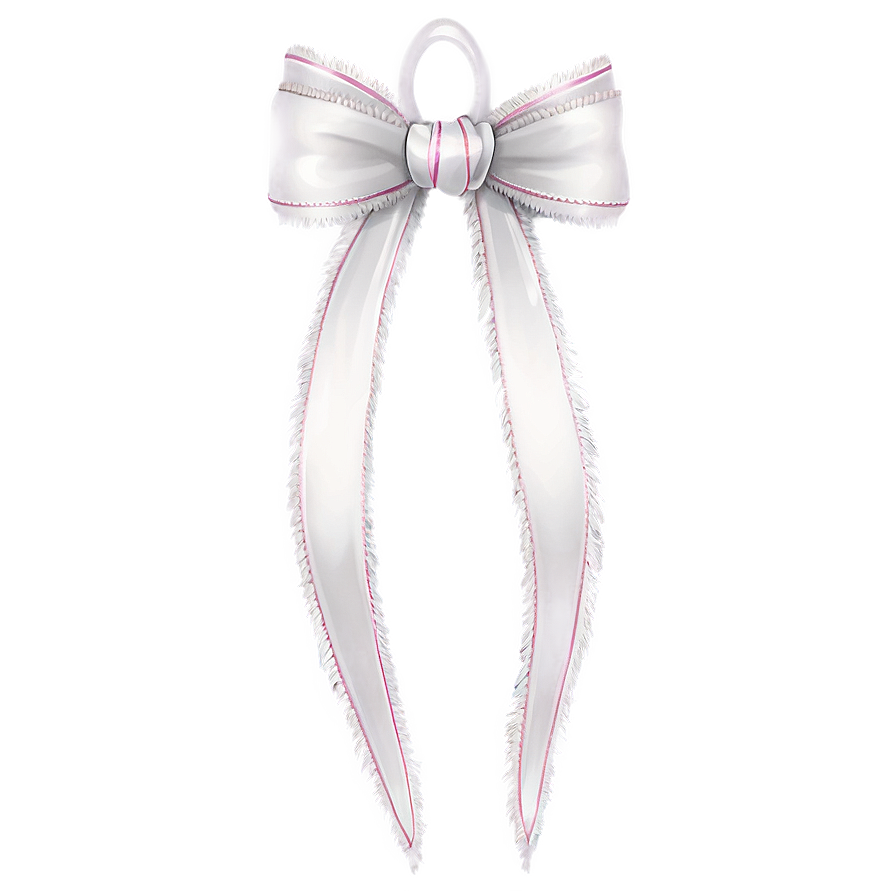 White Ribbon With Fringe Png 40 PNG Image