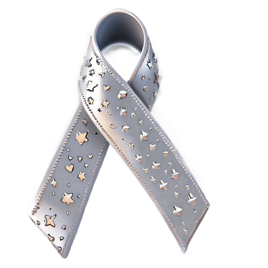 White Ribbon With Stars Png Wev PNG Image