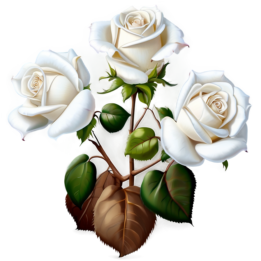 White Roses Cluster Png 06212024 PNG Image