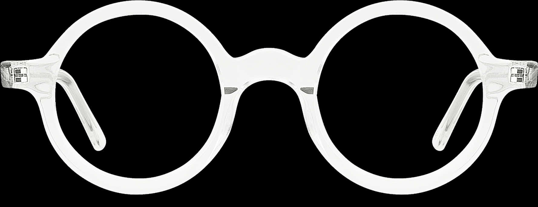 White Round Glasses Transparent Background PNG Image