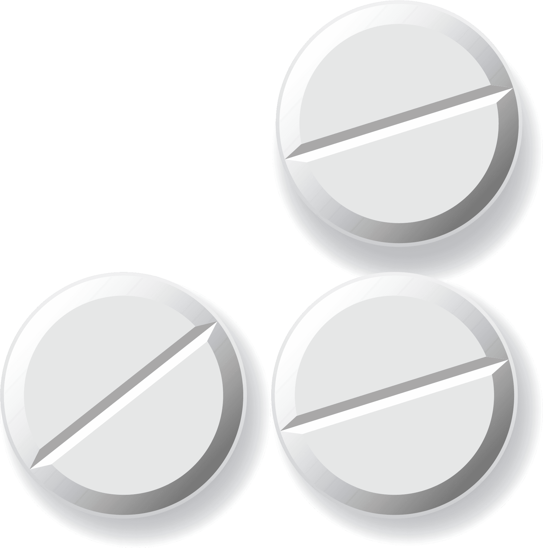 White Round Pills Vector Illustration PNG Image