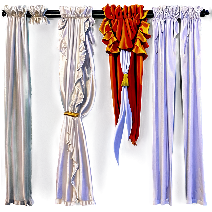 White Ruffled Curtains Png Gfn86 PNG Image