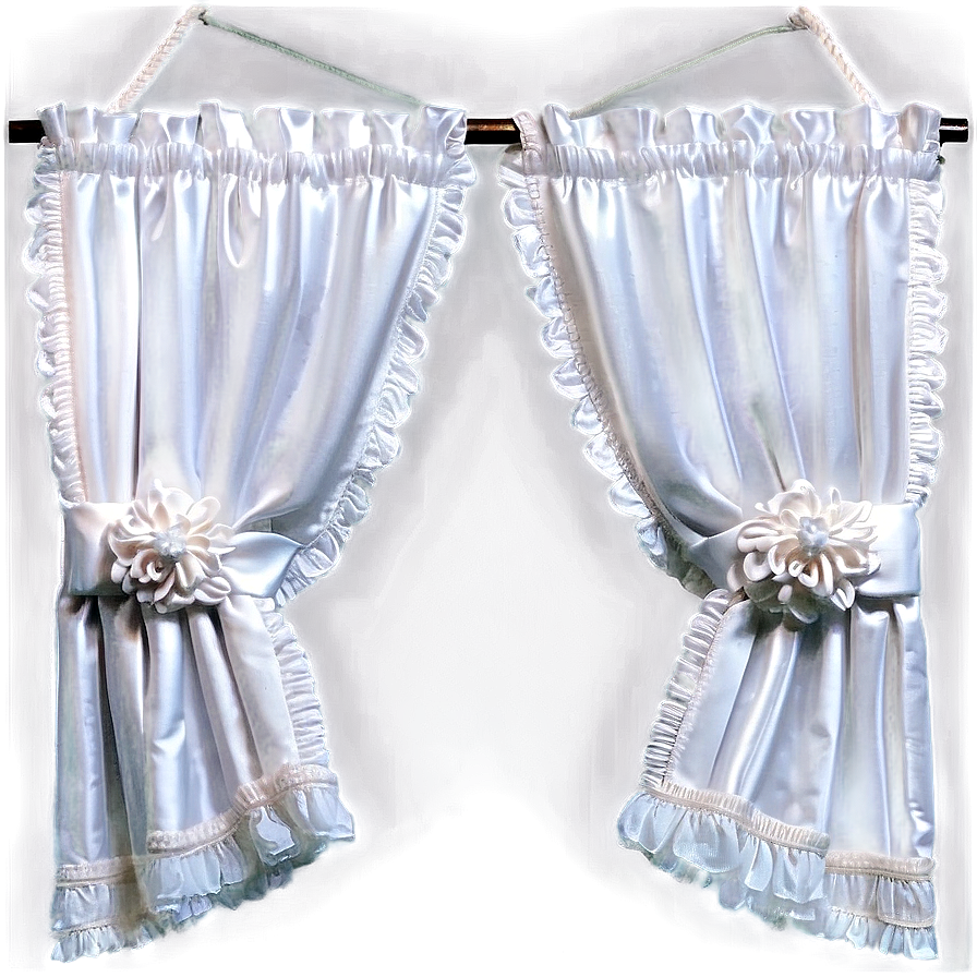 White Shabby Chic Curtains Png Qnh PNG Image