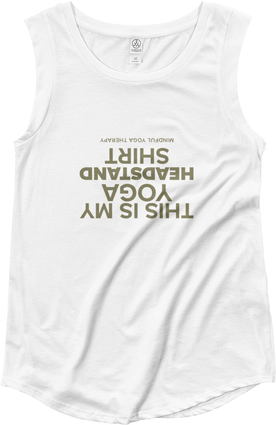 White Sleeveless Shirt Mirror Text Graphic PNG Image