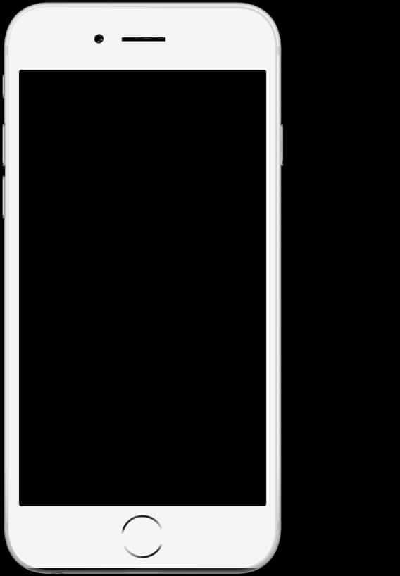 White Smartphone Blank Screen PNG Image