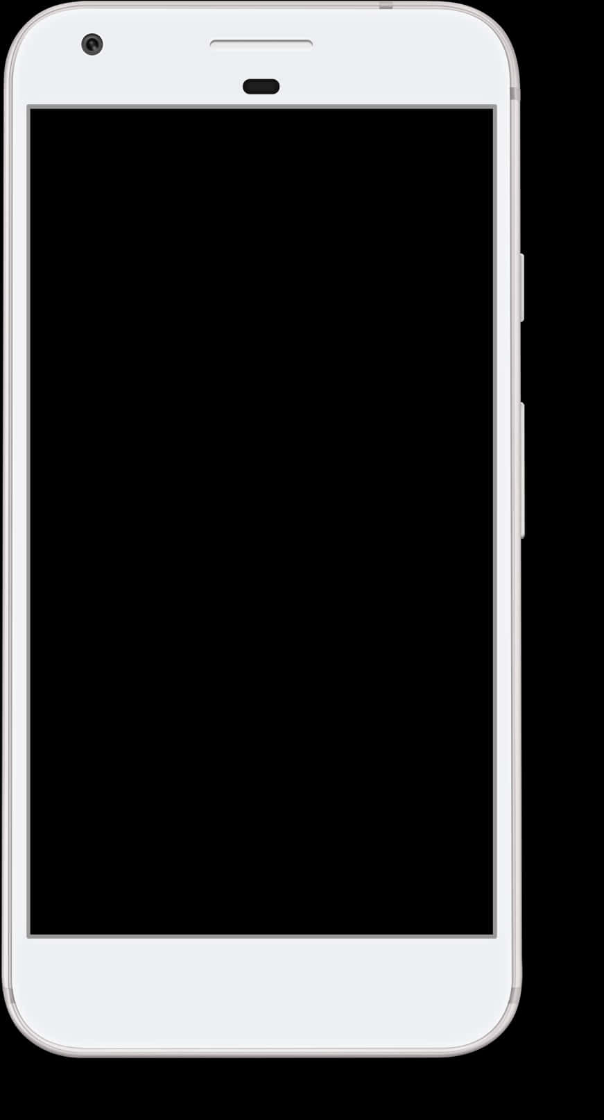 White Smartphone Blank Screen PNG Image