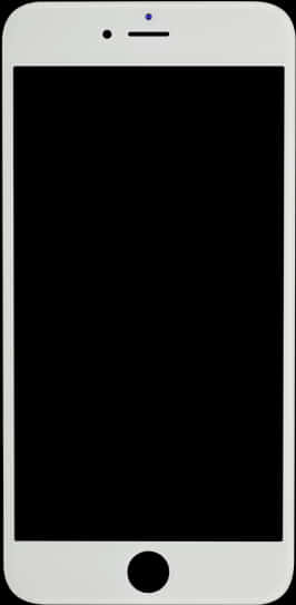 White Smartphone Blank Screen PNG Image