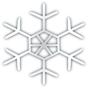 White Snowflake Black Background PNG Image