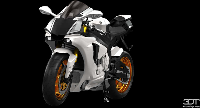 White Sport Motorcycle H D PNG Image