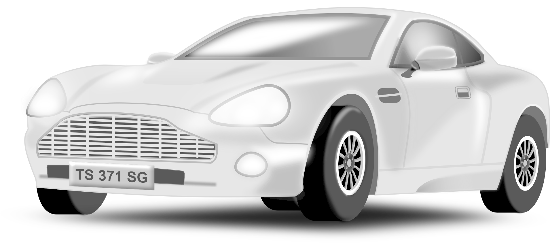 White Sports Car Illustration PNG Image