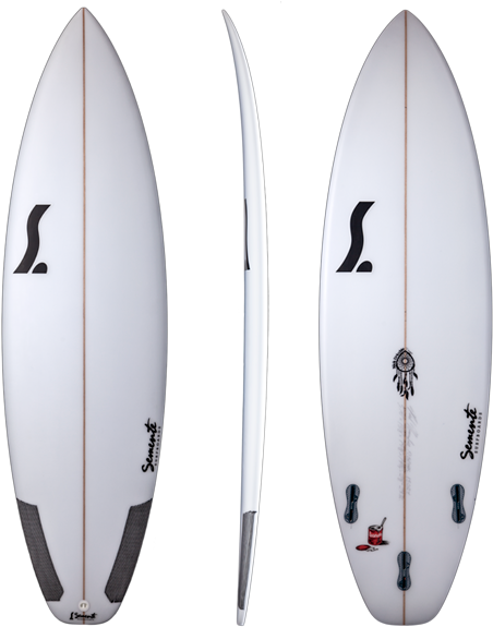 White Surfboard Triple View PNG Image