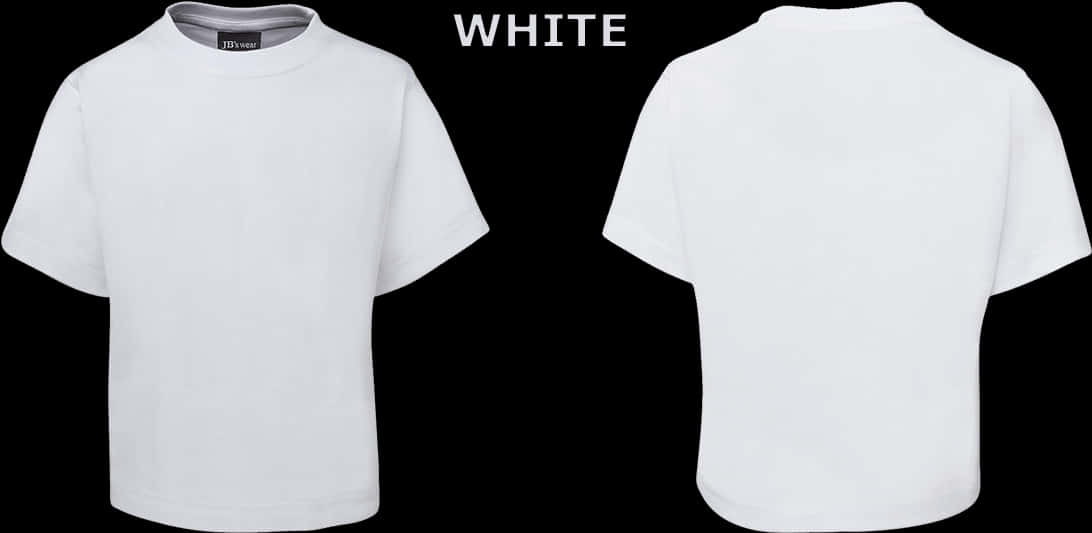 White T Shirt Frontand Back View PNG Image