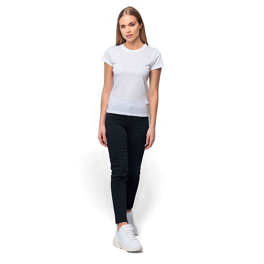 White T-shirt Mockup For Fashion Png 06132024 PNG Image