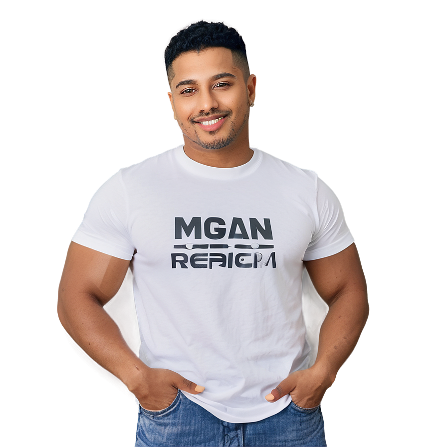 White T-shirt With Logo Space Png Alj PNG Image